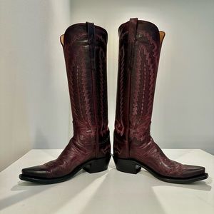 AUTHENTIC Lucchese Priscilla Tall Boots - Black Cherry - sz 8